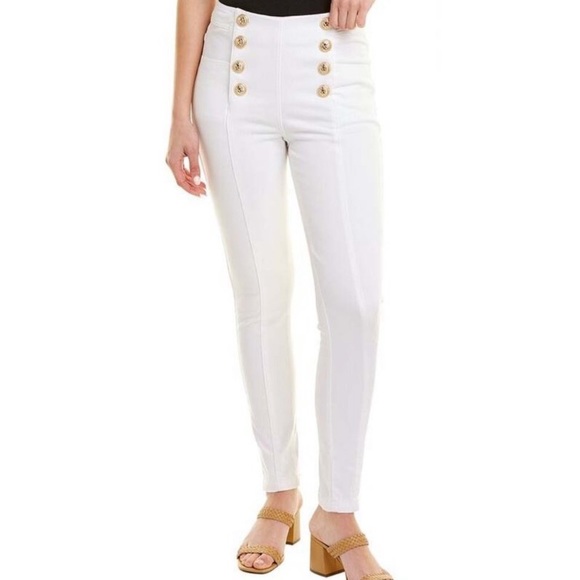J. McLaughlin Jeans J Mclaughlin White High Waist Jeans With Gold